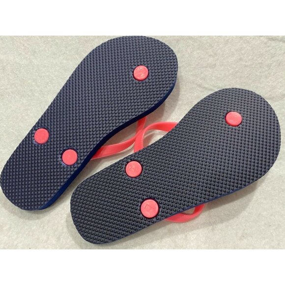 Old Navy Girls Flip Flops New Nwot‎ Blue Flamingos - Picture 2 of 5